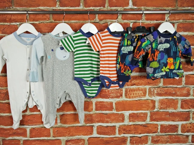 PACCHETTO BODY BAMBINO ETÀ 0-3 MESI NEXT GAP ecc. SET COMPLETO BABYGROW 62CM