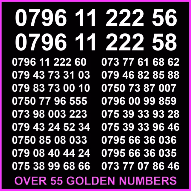 Easy Remember VIP Gold Mobile Phone Number SIM Card Business Platinum Diamond EE