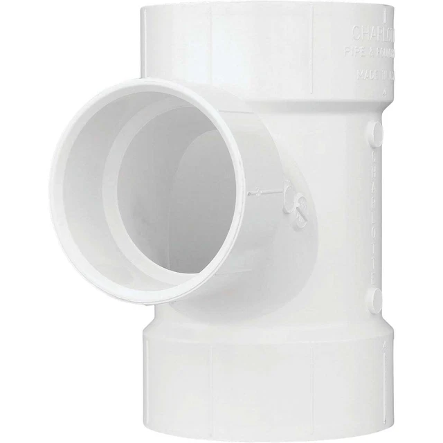 Charlotte Pipe 4 In. x 3 In. Reducing Sanitary PVC Tee PVC 00401  2000HA Pack of