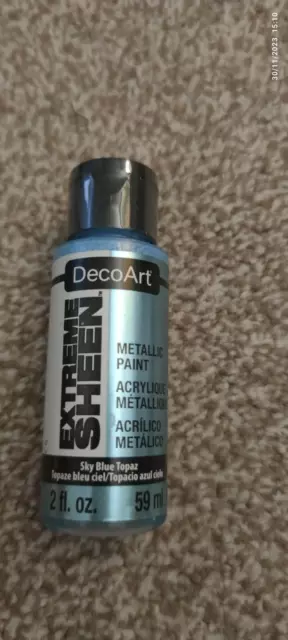 2 x DecoArt Extreme Sheen Metallic Paint 59ml (Sky Blue Topaz / Antique Bronze)