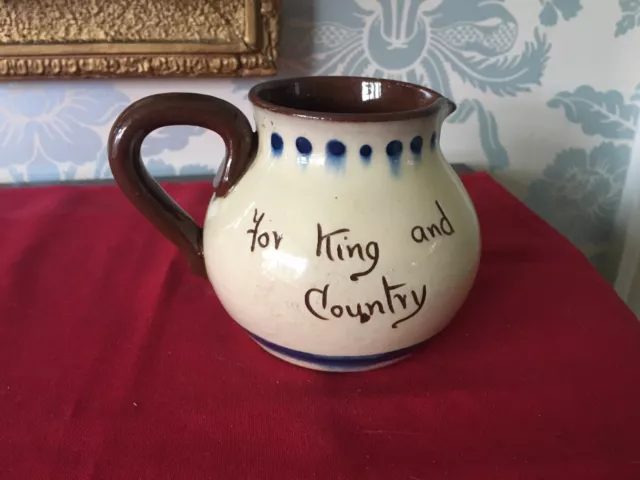 Vintage Torquay Ware For King And Country Motto Ware Jug