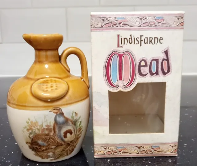 Lindisfarne Mead Small Ceramic Jug Wax Seal Boxed 1994 Lindis Farne Brewania