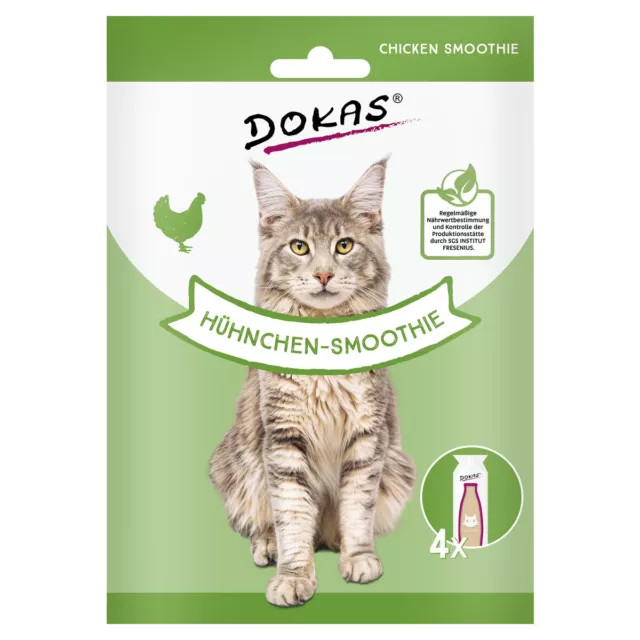 Batido de pollo Dokas 4x30 ml, merienda para gato, PVP 1,99 EUR, NUEVO