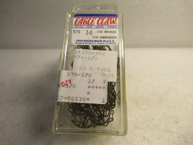 1000 - #2 Eagle Claw 570 Bronze Jig Hooks for Jig Molds $36.99 - PicClick