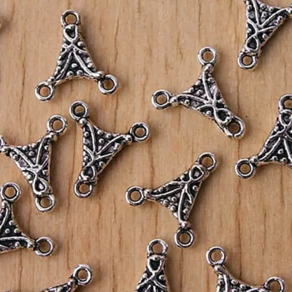 30pcs Tibetan Silver color 2SIDED 3holes charms/connector h2815