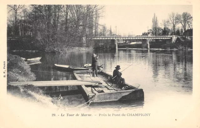 Cpa 94 Le Tour De Marne Pres Le Pont De Champigny Peche