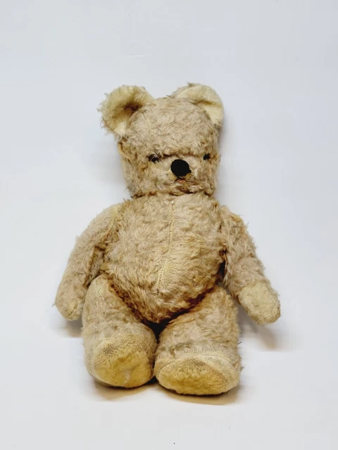 Ancien Ours En Peluche Articulé Paille Années 30 - 34 Cm, Teddy Bear à Mécanisme