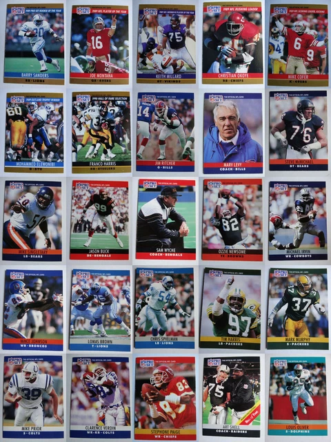 1990 Pro Set Football Cards Complete Your Set U You Pick From List 1-200
