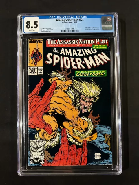 Amazing Spider-Man #324 CGC 8.5 (1989) - Silver Sable & Captain America app