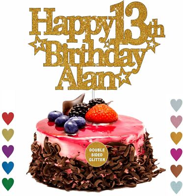con glitter per compleanno decorazione per torte di compleanno decorazione per torte decorazione per torte di compleanno Sunshine smile 13 decorazioni per torte con scritta Happy Birthday 