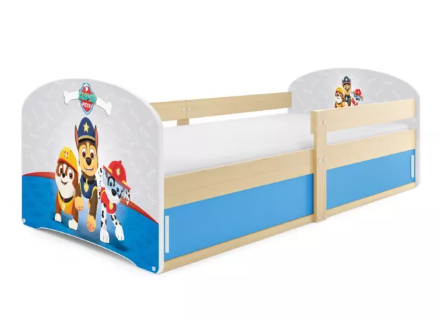 Paw Patrol Bett Holzbett Kinderbett 160x80 Juniorbett Luki Kinder Kiefer Blau