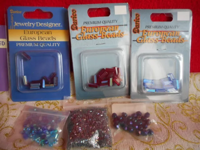 Lot vintage PERLES DE VERRE EUROPÉENNES ET TCHÈQUES DARICE 10 PKG perles et artisanat 2
