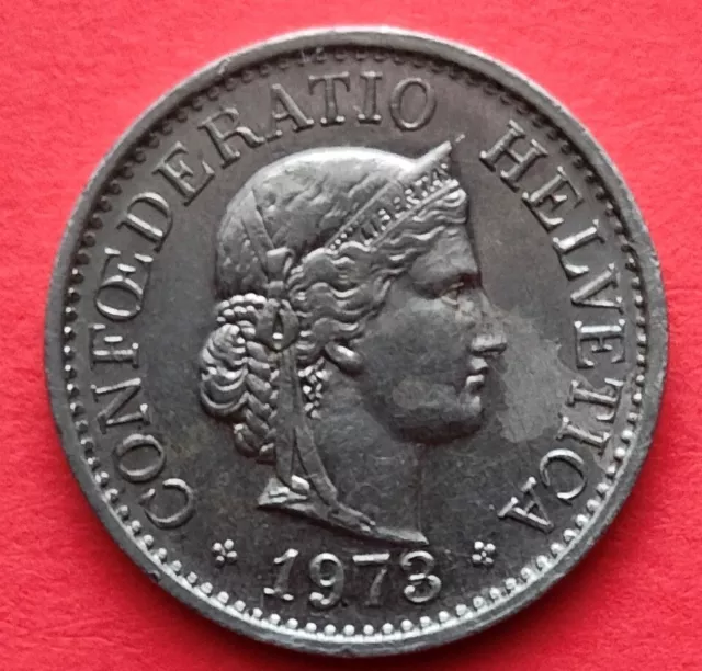 Moneta  Svizzera   , 10 centesimi  del 1973 ,   ,  circolata