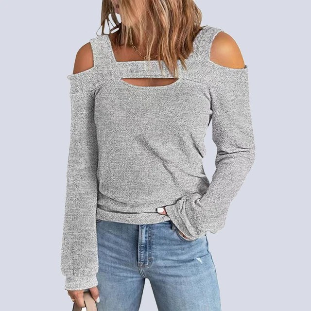 Pull Ample Femme Automne-hiver - Couleur Unie - Manches épaules - Sans Capuche - Matière Douce Polyester