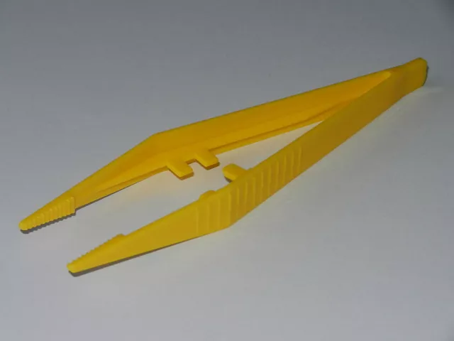 Pk of 10 - Plastic Tweezers 'Suregrip' design - Yellow