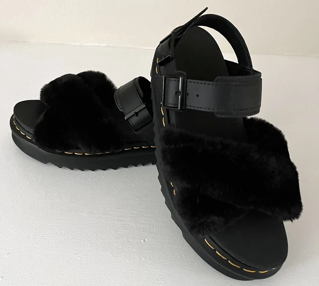 Dr Martens Women's Sandals- Black Voss II Fluffy- New Without Box Dr Martens Women's Sandals- Black Voss II Fluffy- New Without Box