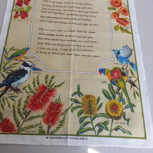 😇 CWA Linen Cotton Tea Towel Souvenir Adelaide Song Of Peace Country Women's 3
