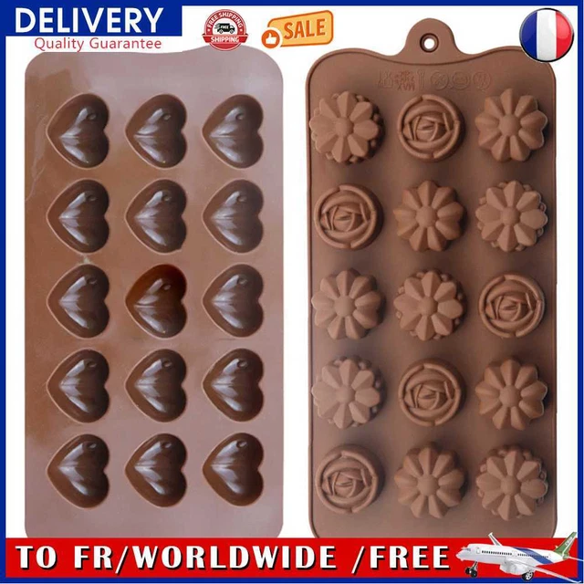 Love Heart Shape Silicone Mold Soap Maker Chocolate Flower Cake Decorating Mould