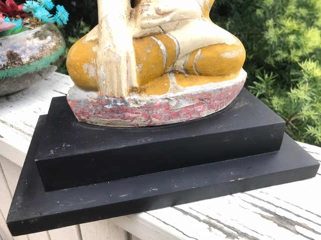 19th Century Antique Burmese Carved Alabaster Marble Stone Seated Buddha 6