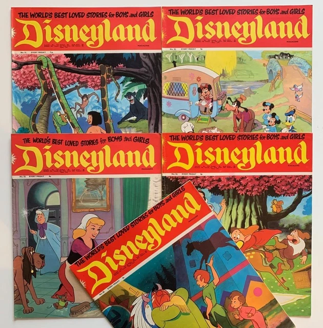 DISNEYLAND MAGAZINE 51 to 55 (early 1970's) 5 x Bronze age classics