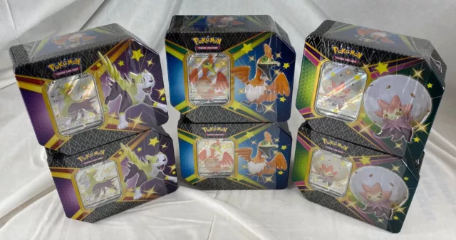 POKEMON SHINING FATES FACTORY SEALED TINS X6!! ELDEGOSS, BOLTUND, CRAMORANT 🔥cb