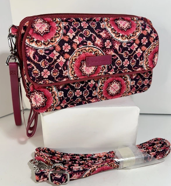 Vera Bradley All In One Crossbody Raspberry Medallion Iconic RFID Multi NEW $65.