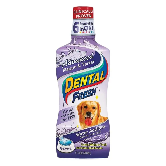 Dental Fresh Advanced Plaque and Tartar Water Additive, 17oz – Dog Teeth Cleanin