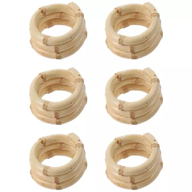 6 Pcs Bamboo Root Napkin Holder Handcrafted Napkin Buckle  Table Serving Decor
