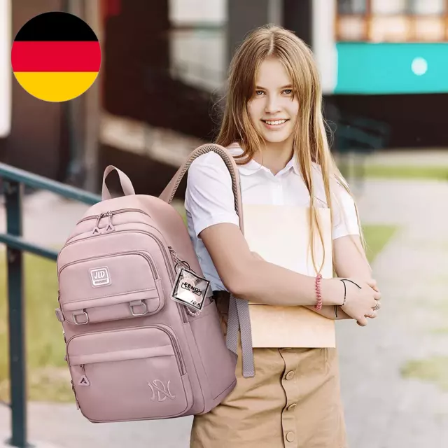 JANSBEN Schulrucksack Jungen Mädchen Teenager Schultasche Wasserdicht Rucksack D 3