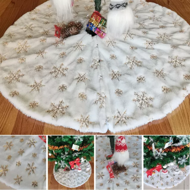 Gonna albero di Natale peluche tappetino in finta pelliccia casa decorazione pavimento Natale festa Stati Uniti