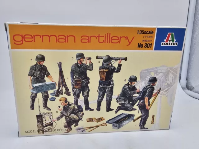 Italeri 1:35 No.301 German Artillery Figuren Bausatz in OVP