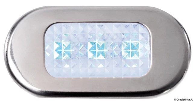 Lumière de Courtoisie Inoxydable 3 LED Bleu Marque Osculati 13.181.03
