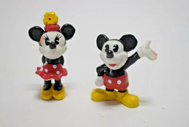 Disney Toy MICKEY AND MINNIE MOUSE   Vinyl  Figures  2" Tall  (v0721)