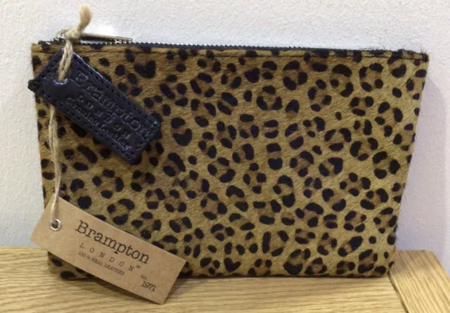 BRAMPTON LONDON CLUTCH Bag Leopard Print 100 Real Leather New