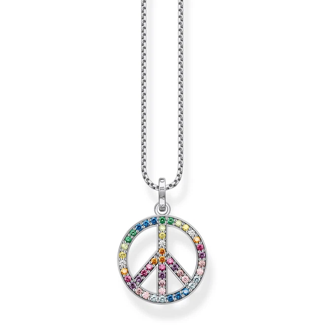 THOMAS SABO Schmuck Damen-Halskette Peace-Zeichen Bunt KE2170-318-7-L55v