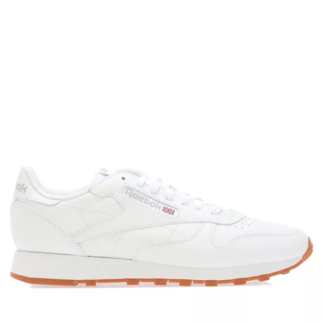 Men's Trainers Reebok Classics Unisex Classic Leather Lace up Casual in White