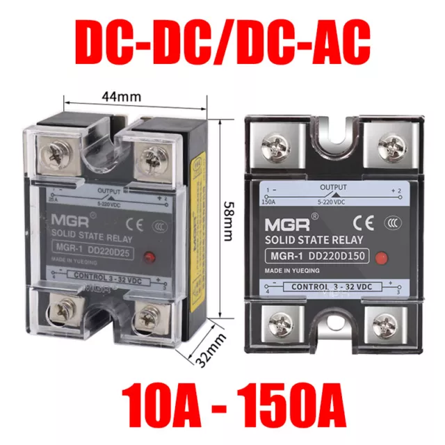 SSR Solid State Relay MGR 10A - 150A Single Phase DC-DC DC-AC Control 3 - 32 VDC