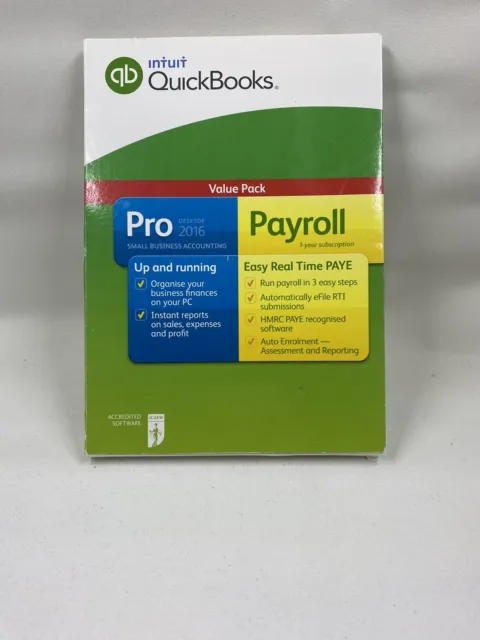 Intuit UK QuickBooks Desktop Pro and Payroll 2016 Windows OS: NOT A SUBSCRIPTION