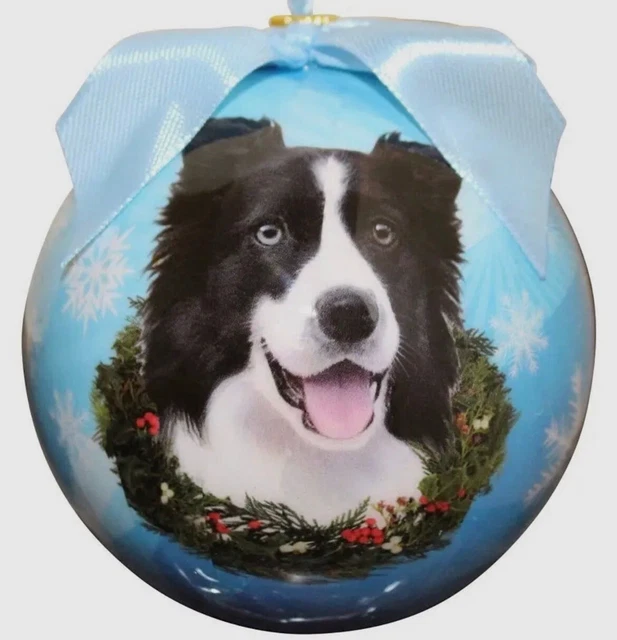 Border Collie Dog Bauble Christmas Decoration Tree Ornament BNIB