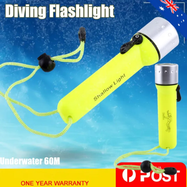 180LM LED  Diving Flashlight Torch Light Lamp Underwater Max 60m AU Stock