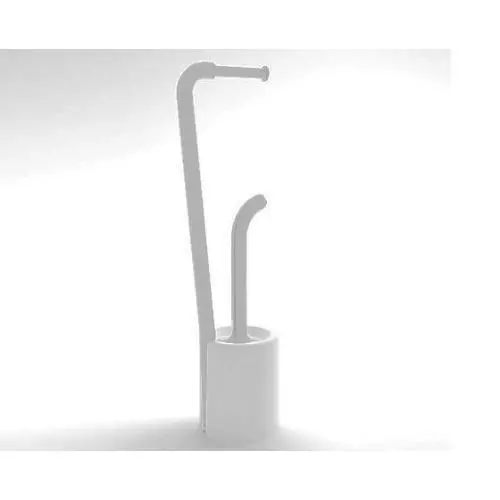 Gedy 703202 SUPPORTO Colonnina porta rotolo CARTA IGIENICA e scopino WC Bianco