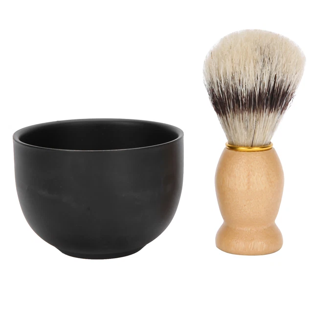 2pcs/Set Shaving Bowl Shaving Brush Beard Brush Men Face Grooming Tool EMB