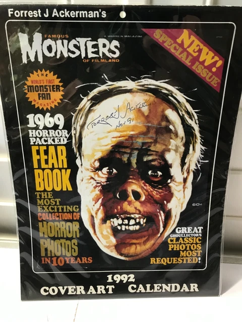 FAMOUS MONSTERS OF FILMLAND 1992 Cover Art Calendar Ackerman Horror SIGNED