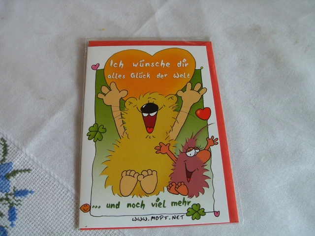 GLÜCKWUNSCHKARTE &ZUM GEBURTSTAG mit Spruch Klappkarte mit Umschlag EUR