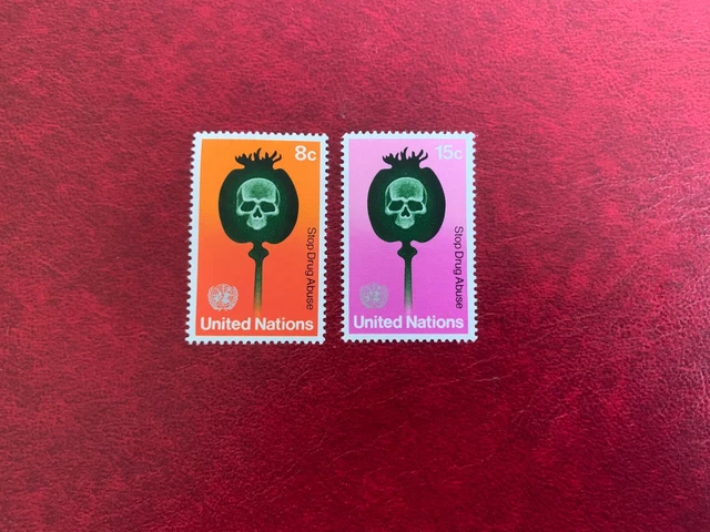 Un New York 1973 Mh Fight Against Drug Abuse Poppy Capsule Skull