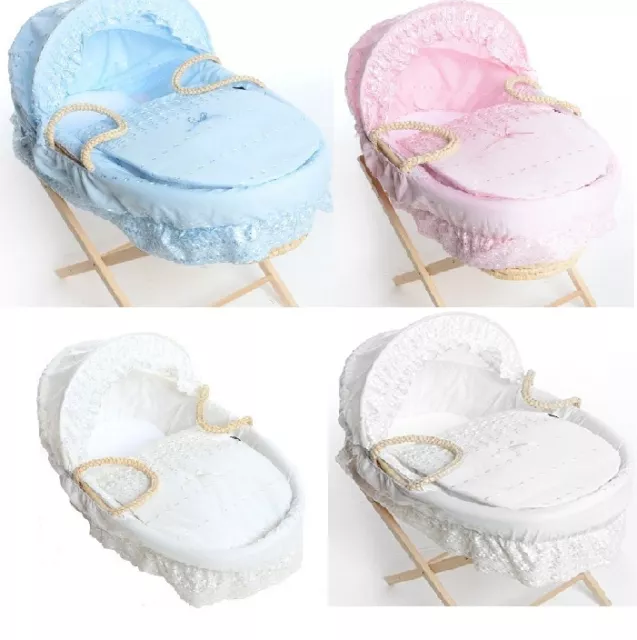 Broderie Anglaise Spare Replacement Moses Basket Dressing, Covers, Bedding