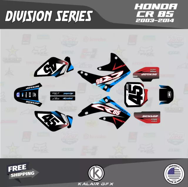 Graphics Kit for Honda CR 85 2003-2014 CR85 DIVISION-Red