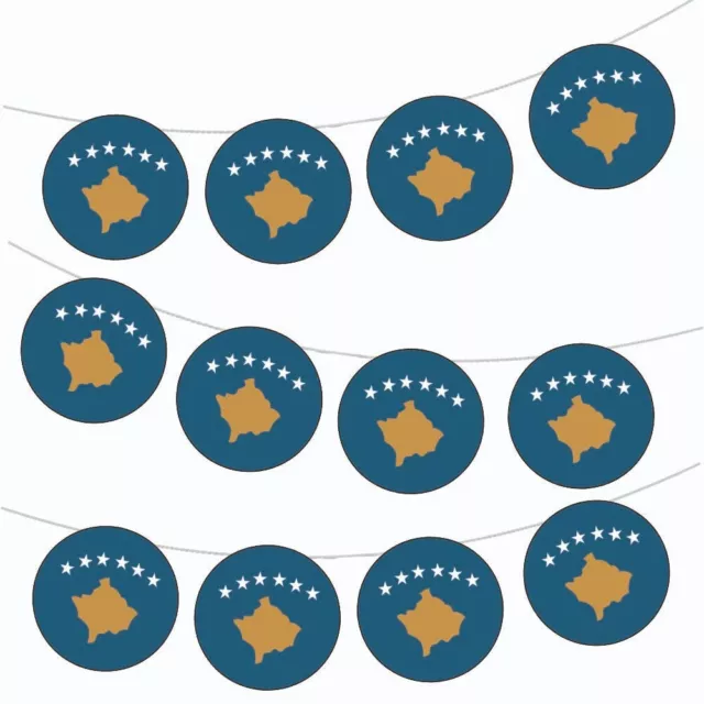 Kosovo Flag Bunting Party Decorations World Euro Events 12pcs