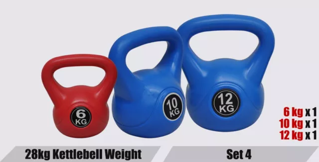 6 + 10 + 12 kg - Total 28kg Kettlebell Weight - Home Gym Training Kettle Bell 2