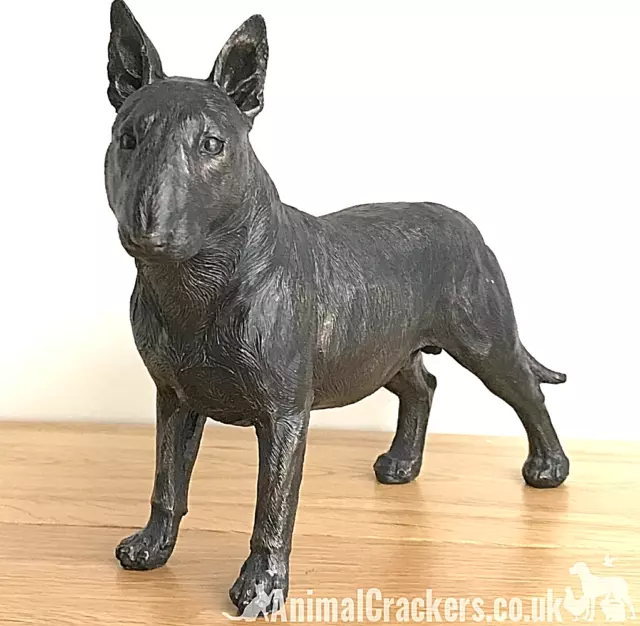 24cm Bull Terrier ornament figurine decoration dark bronze effect Dog Lover Gift